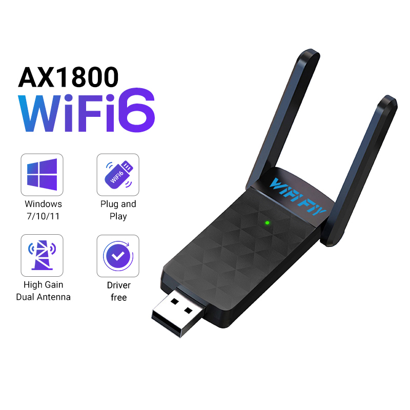 Antenna 2.4Ghz - 1800 Мбит/с Wi-Fi 6 USB-адаптер 5G/2,4