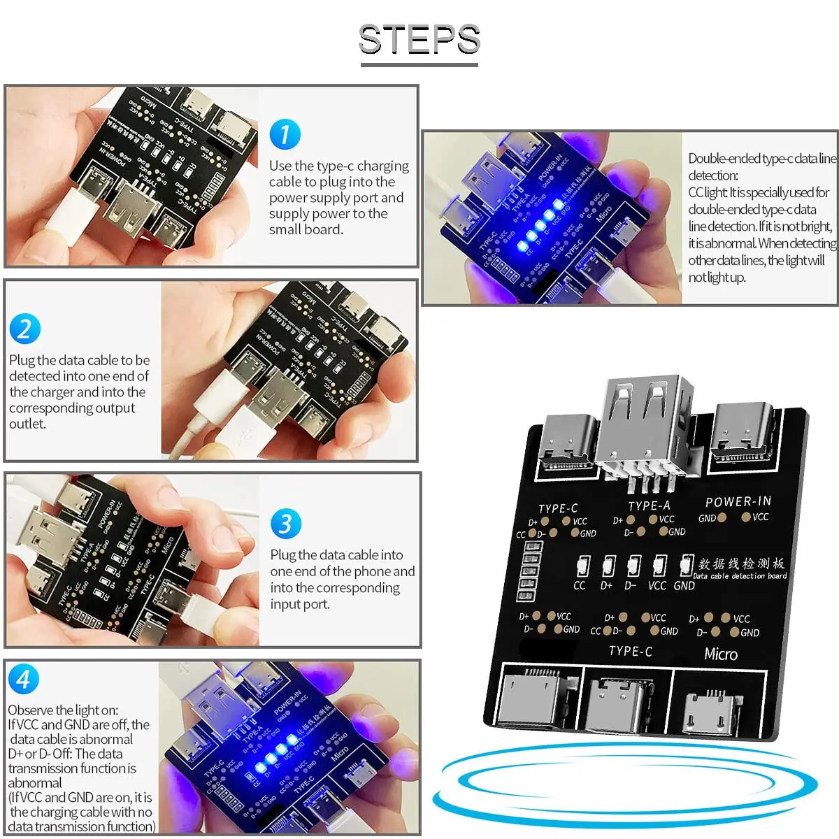 1–3 шт. USB-тестер DT3, плата  – обзор и цена Micro Usb Cable
