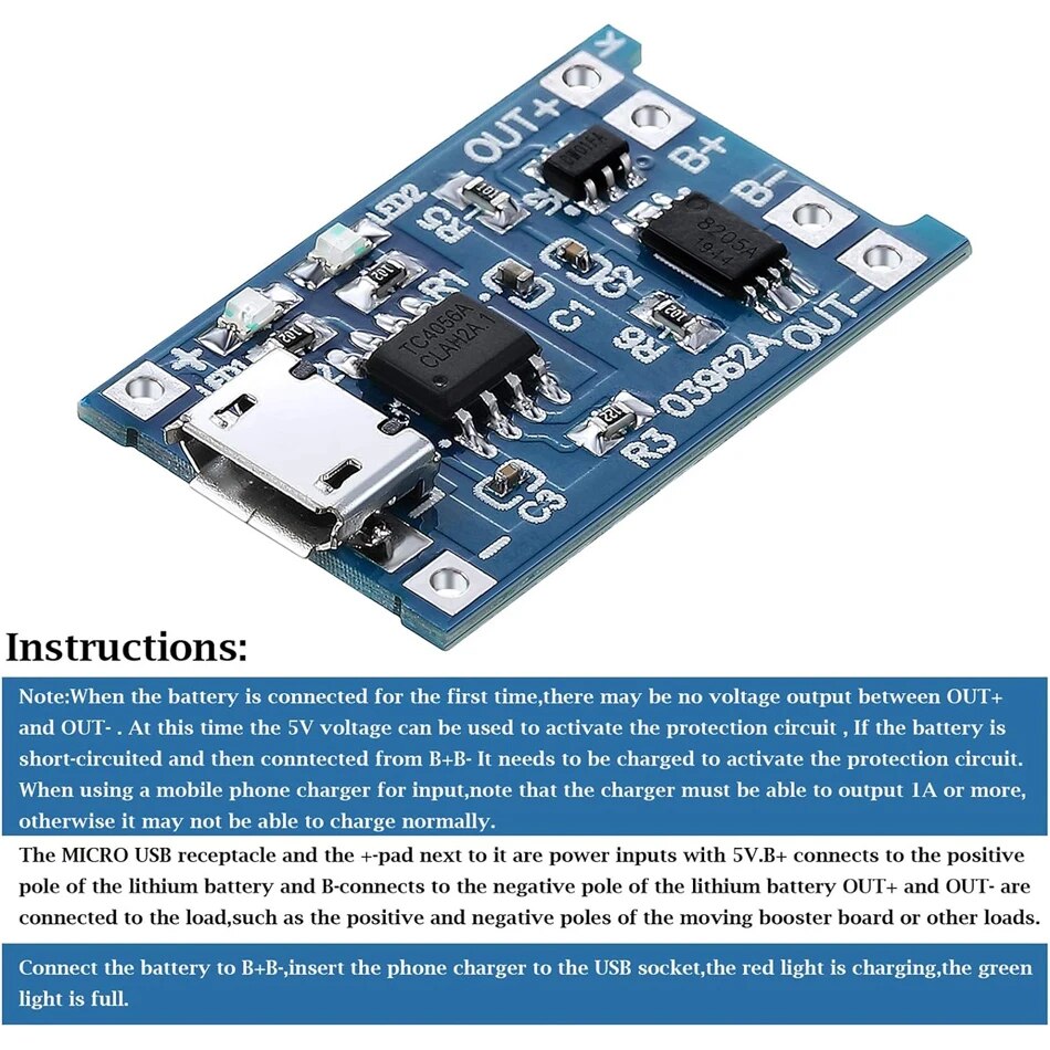 20 шт. TP4056 1A 5 В литиевая  – обзор и цена Tp4056 Module
